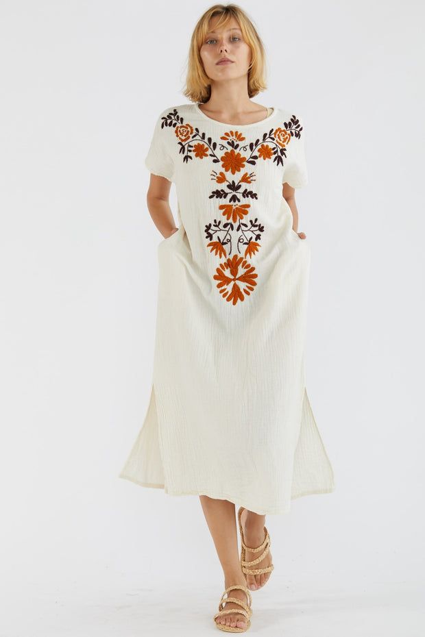 Muumuu Dress Mamy - sustainably made MOMO NEW YORK sustainable clothing, Boho Chic slow fashion