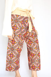 NEEDLEWORK FISHERMAN CROP WRAP PANTS - sustainably made MOMO NEW YORK sustainable clothing, pants slow fashion