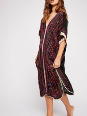 New York City Chic Kaftan Dress Isla - sustainably made MOMO NEW YORK sustainable clothing, Boho Chic slow fashion