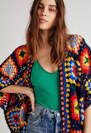 NONI HAND CROCHET PONCHO X FREE PEOPLE - sustainably made MOMO NEW YORK sustainable clothing, crochet slow fashion