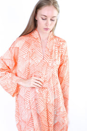 ORANGE SILK KIMONO KAFTAN CHIHIRO - sustainably made MOMO NEW YORK sustainable clothing, kaftan slow fashion