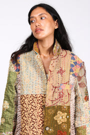 PATCHWORK STITCH JACKET COAT FRANKIE - sustainably made MOMO NEW YORK sustainable clothing, Coat slow fashion