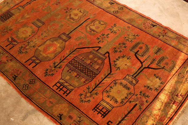 RARE ANTIQUE CHINESE KOTTAN CARPET - sustainably made MOMO NEW YORK sustainable clothing, rug slow fashion