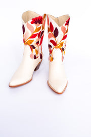 EMBROIDERED FLOWER WESTERN BOOTS X ANTHROPOLOGIE - sustainably made MOMO NEW YORK sustainable clothing, boots slow fashion