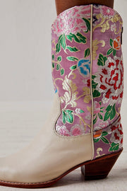 SELINA WESTERN BOOTS CHINESE SILK - sustainably made MOMO NEW YORK sustainable clothing, fall22 slow fashion