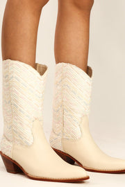 SEQUIN EMBROIDERED BOOTS NANCY - sustainably made MOMO NEW YORK sustainable clothing, boots slow fashion