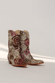 SEQUIN EMBROIDERED WESTERN BOOTS INGA - sustainably made MOMO NEW YORK sustainable clothing, boots slow fashion