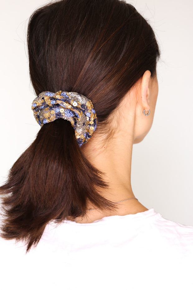 SEQUIN SCRUNCHIE SHERIN - sustainably made MOMO NEW YORK sustainable clothing, sequence slow fashion