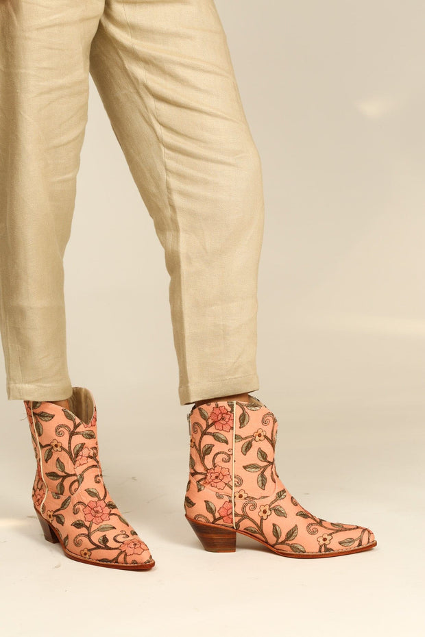 SHORT EMBROIDERED BOOTS URETA - sustainably made MOMO NEW YORK sustainable clothing, boots slow fashion