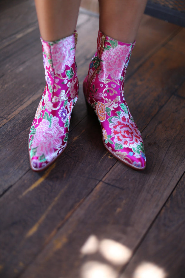 SILK ANKLE BOOTS TIFFANY - sustainably made MOMO NEW YORK sustainable clothing, boots slow fashion