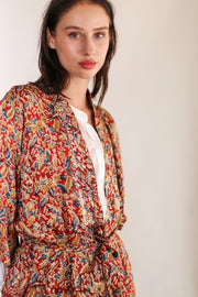 SILK BLOCK PRINT KIMONO SARU - sustainably made MOMO NEW YORK sustainable clothing, Kimono slow fashion