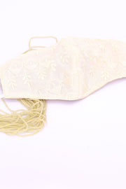 SILK COTTON EMBROIDERED FACE MASK GEMMA - sustainably made MOMO NEW YORK sustainable clothing, offerfm slow fashion