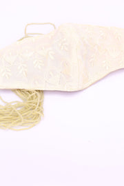 SILK COTTON EMBROIDERED FACE MASK GEMMA - sustainably made MOMO NEW YORK sustainable clothing, offerfm slow fashion