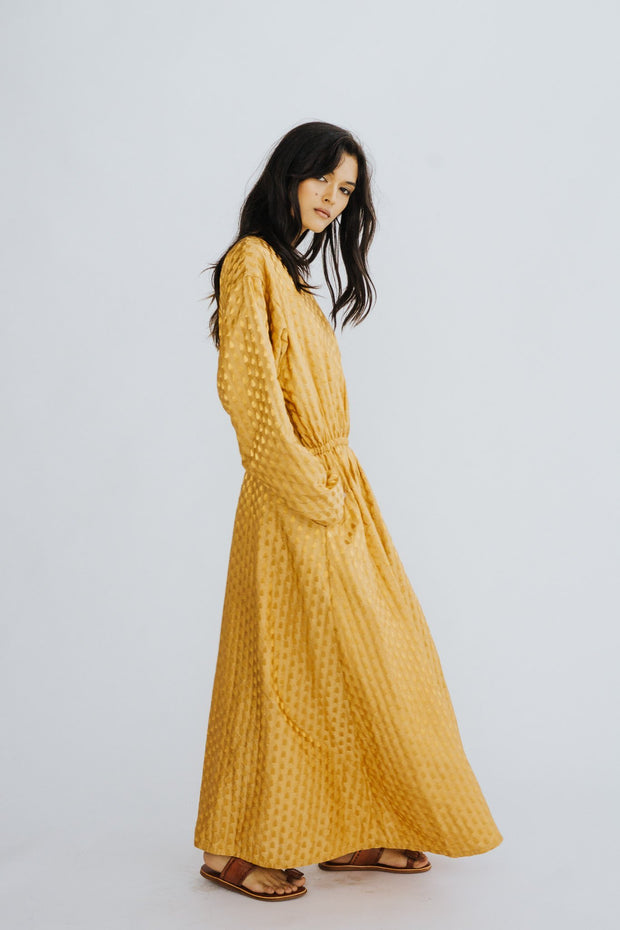 SILK DRESS CAMIA - sustainably made MOMO NEW YORK sustainable clothing, kaftan slow fashion