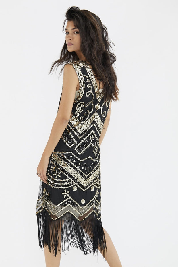 SILK EMBROIDERED DRESS GOOK - sustainably made MOMO NEW YORK sustainable clothing, offer slow fashion