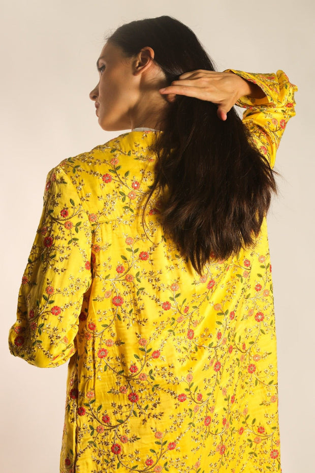 SILK EMBROIDERED KIMONO ARIS - sustainably made MOMO NEW YORK sustainable clothing, Jacket slow fashion