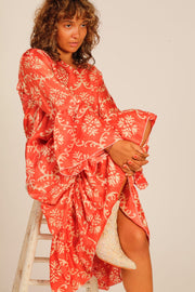 SILK KAFTAN DRESS JOAN - sustainably made MOMO NEW YORK sustainable clothing, Kimono slow fashion