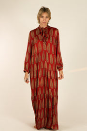 SILK MAXI DRESS ARAVENA - sustainably made MOMO NEW YORK sustainable clothing, dress slow fashion