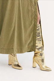 Silver Good Fortunate Tall Boots - sustainably made MOMO NEW YORK sustainable clothing, boots slow fashion