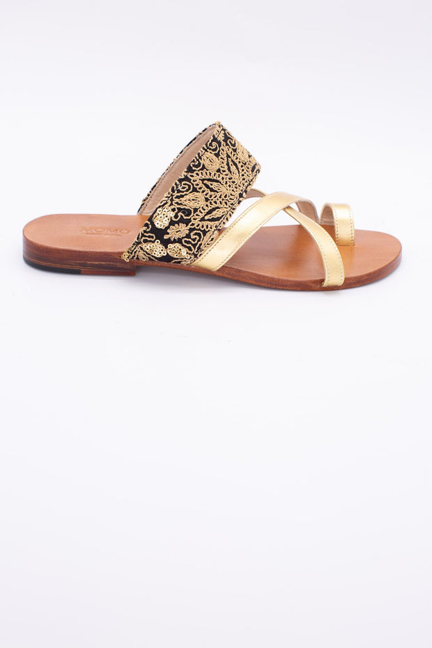 STRAP LEATHER SANDALS MARIEL - sustainably made MOMO NEW YORK sustainable clothing, mules slow fashion