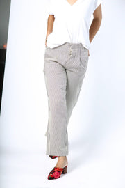 STRIPE TROUSER PANTS LILO - sustainably made MOMO NEW YORK sustainable clothing, pants slow fashion