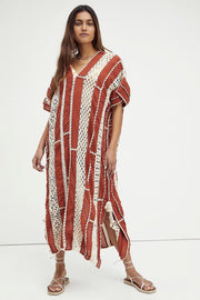 SUNKISSED CROCHET KAFTAN X FREE PEOPLE - sustainably made MOMO NEW YORK sustainable clothing, crochet slow fashion