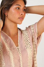 SUNKISSED CROCHET KAFTAN X FREE PEOPLE - sustainably made MOMO NEW YORK sustainable clothing, dress slow fashion