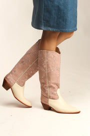 TALL EMBROIDERED BOOTS LYDI - sustainably made MOMO NEW YORK sustainable clothing, boots slow fashion