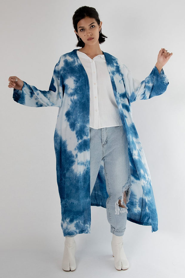 Tie Dye Kimono Robe Jacket Jada - sustainably made MOMO NEW YORK sustainable clothing, Jacket slow fashion