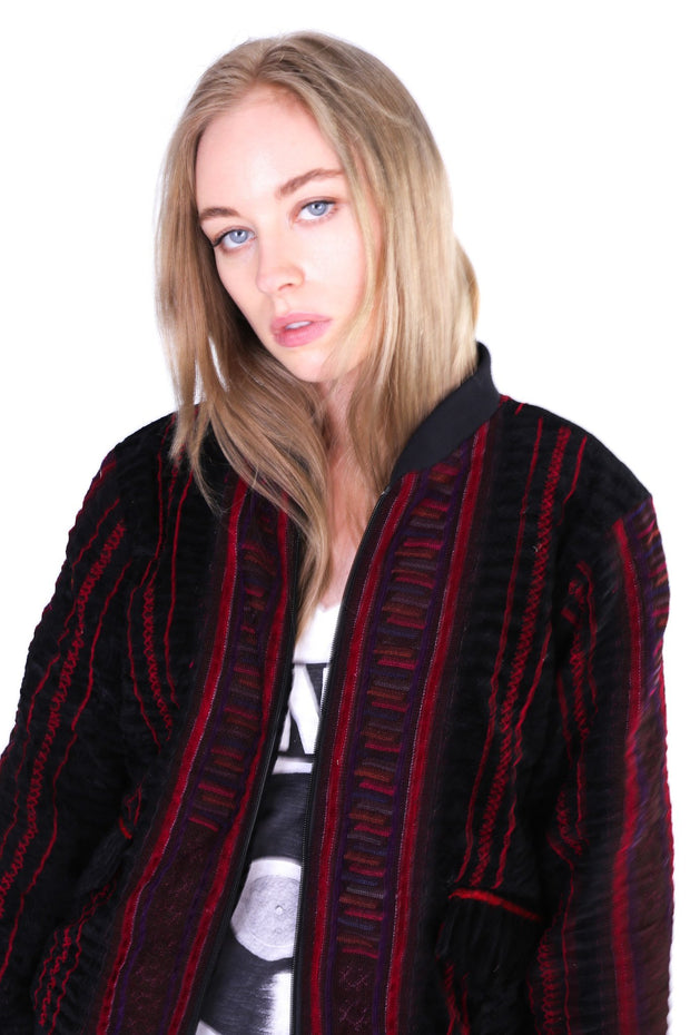 TRIBAL BOMBER JACKET AURORA - sustainably made MOMO NEW YORK sustainable clothing, offer slow fashion