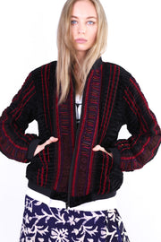 TRIBAL BOMBER JACKET AURORA - sustainably made MOMO NEW YORK sustainable clothing, offer slow fashion