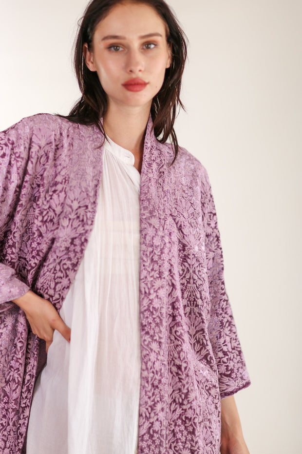 VELVET EMBROIDERED KIMONO GOYA - sustainably made MOMO NEW YORK sustainable clothing, Kimono slow fashion