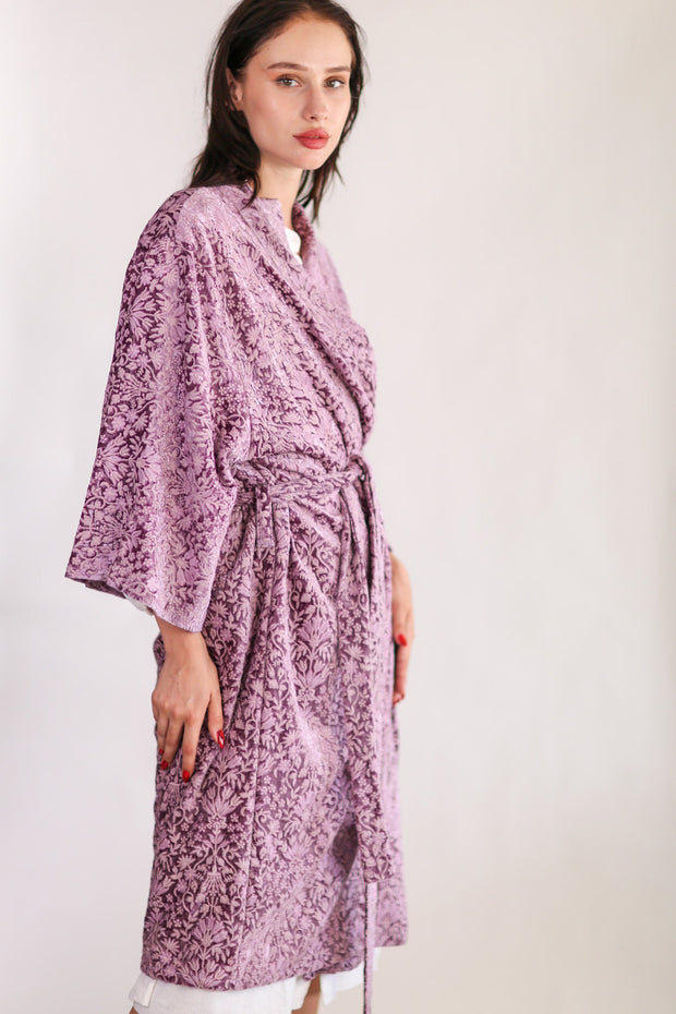 VELVET EMBROIDERED KIMONO GOYA - sustainably made MOMO NEW YORK sustainable clothing, Kimono slow fashion