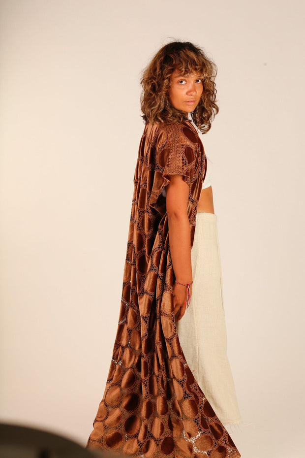 VELVET KIMONO MEENA - sustainably made MOMO NEW YORK sustainable clothing, kimono slow fashion