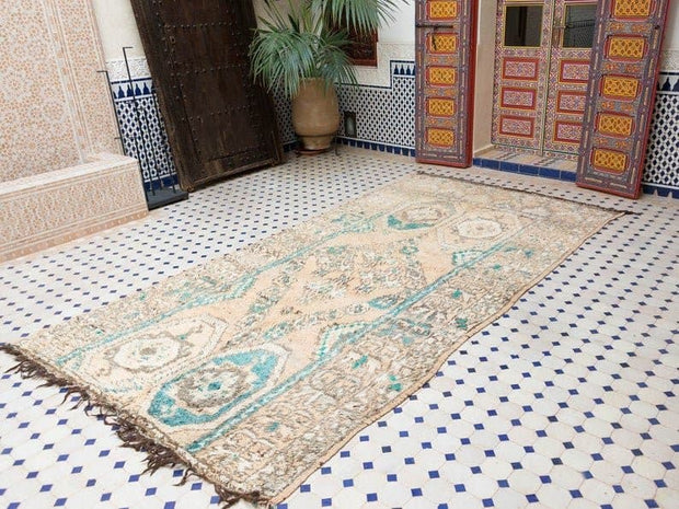 vintage moroccan rug from Beni mguild, berber handmade area rug - sustainably made MOMO NEW YORK sustainable clothing, rug slow fashion