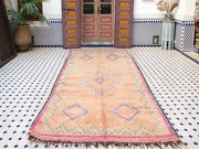 Vintage moroccan rug from Beni mguild, berber handmade area rug - sustainably made MOMO NEW YORK sustainable clothing, rug slow fashion