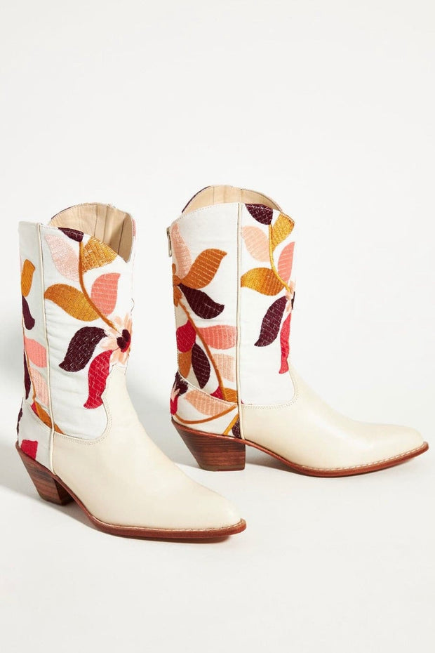 WESTERN EMBROIDERED BOOTS X ANTHROPOLOGIE - sustainably made MOMO NEW YORK sustainable clothing, boots slow fashion