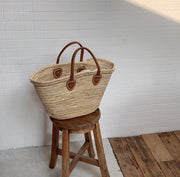 WOVEN SUMMER SHOPPING/ BEACH BASKET LYDIA - sustainably made MOMO NEW YORK sustainable clothing, offer slow fashion