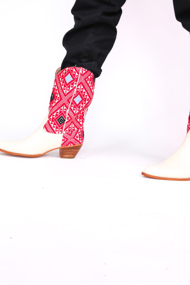 WOVEN WESTERN BOOTS TAMLINS - sustainably made MOMO NEW YORK sustainable clothing, boots slow fashion