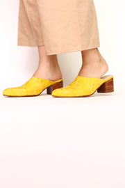 YELLOW HEELED MULES X ANTHROPOLOGIE MARLA - sustainably made MOMO NEW YORK sustainable clothing, mules slow fashion