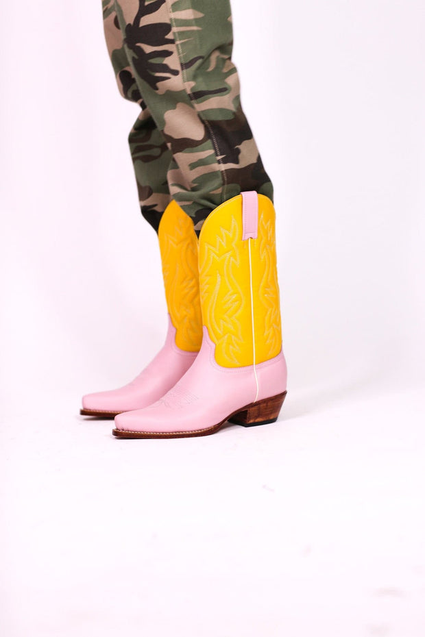 YELLOW PINK BOOTS MARJON - sustainably made MOMO NEW YORK sustainable clothing, boots slow fashion