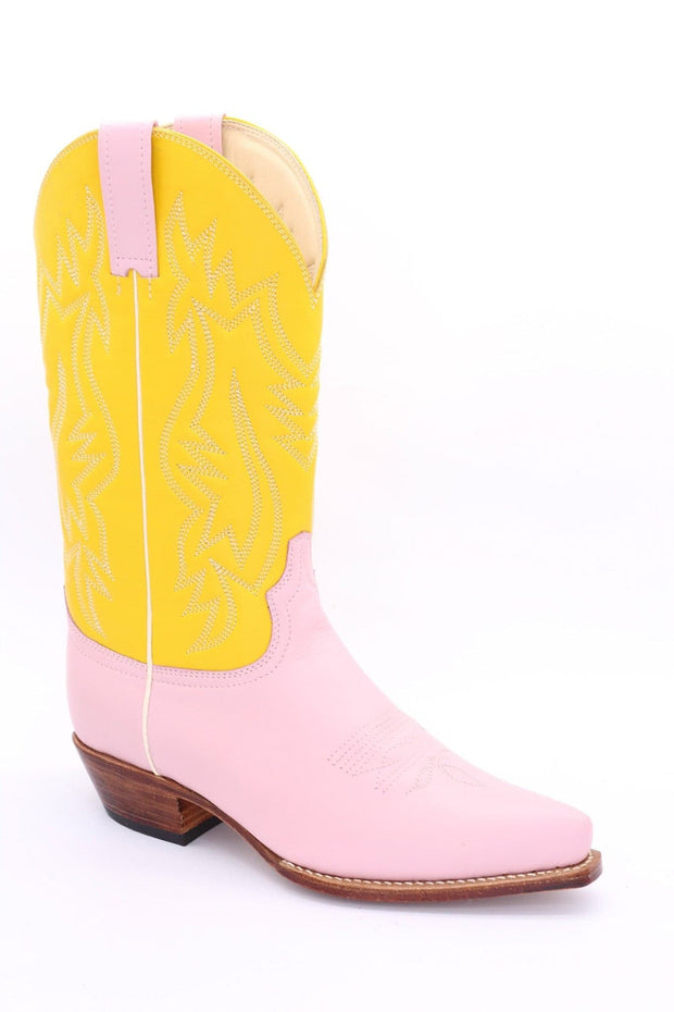 YELLOW PINK BOOTS MARJON - sustainably made MOMO NEW YORK sustainable clothing, boots slow fashion