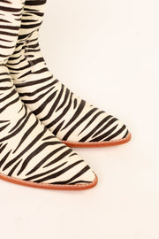 ZEBRA PRINT WESTERN BOOTS XENIAS - sustainably made MOMO NEW YORK sustainable clothing, boots slow fashion